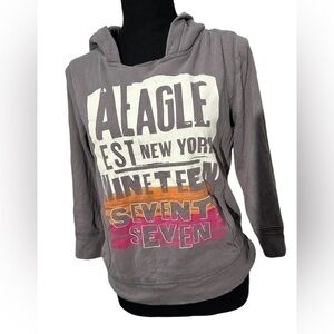 Vintage American Eagle 3/4 Sleeve Hoodie Size Medium